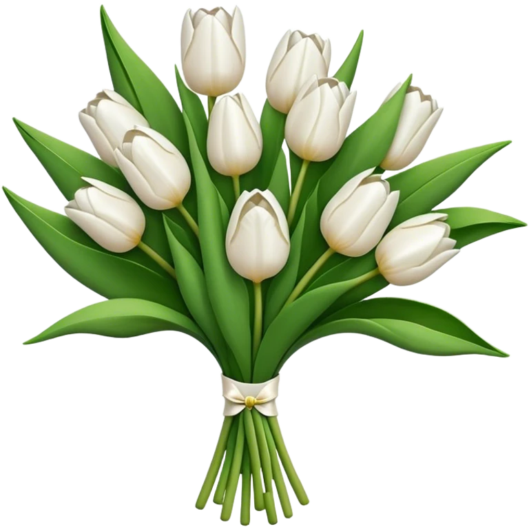white tulip bouquet  emoji