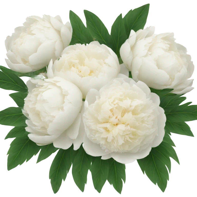 White peonies bouquet  emoji