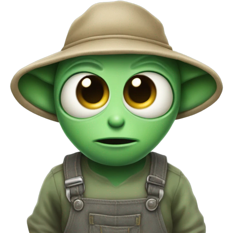 Alien In farmer overalls emoji