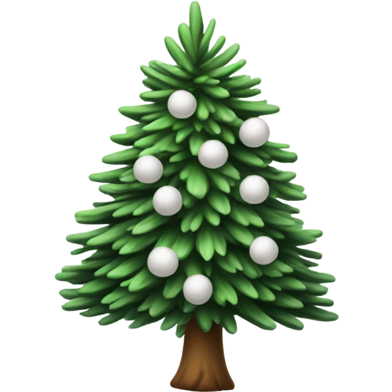  actual white fir christmas tree isolated.  emoji