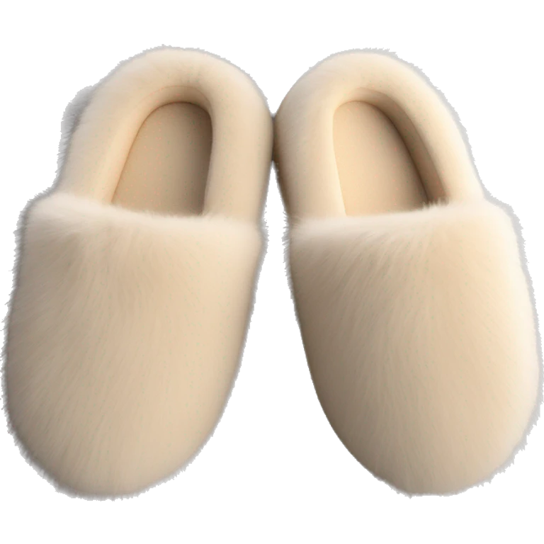 beige fur slippers  emoji