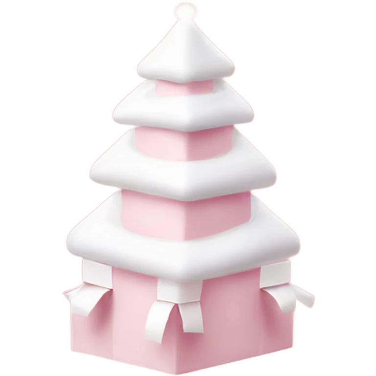 Light pink Christmas gifts under a white Christmas tree  emoji