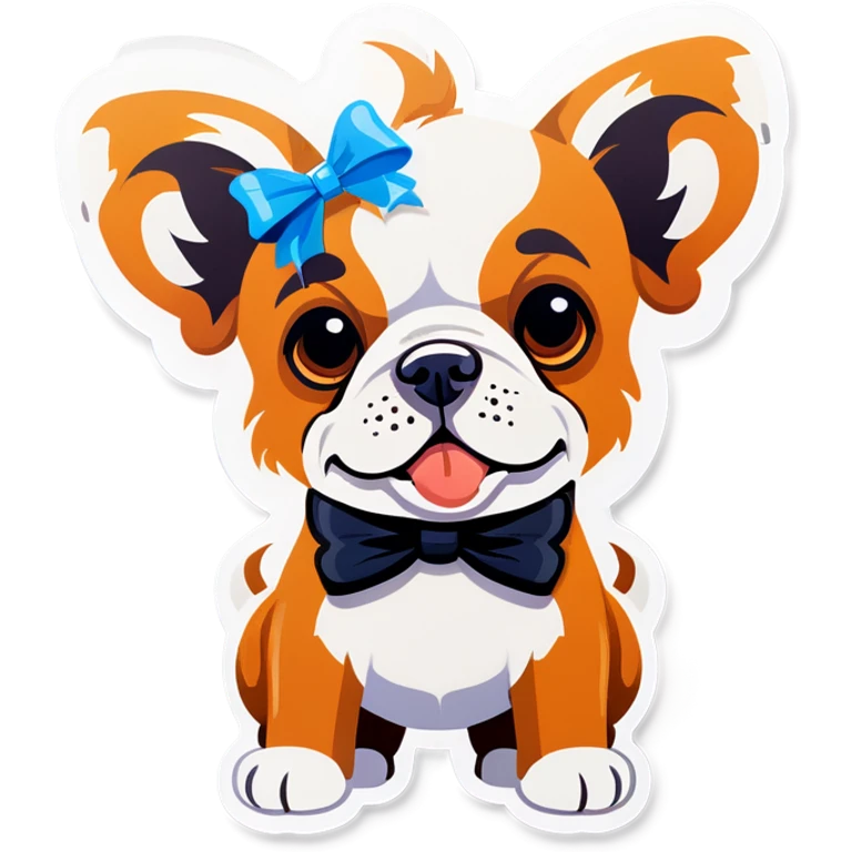 Dog with a bow emoji
