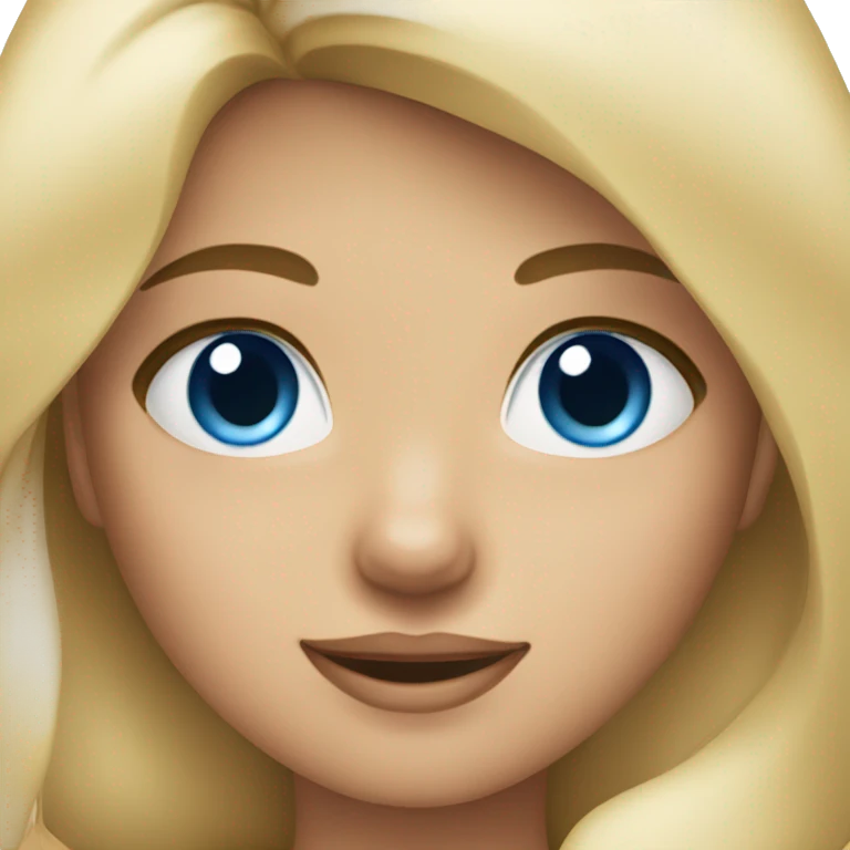 Blonde girl blue eyes holding spitz  emoji