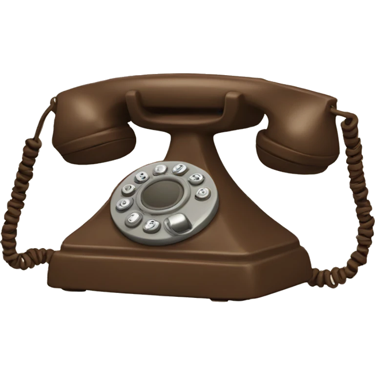 Vintage corded phone brown emoji