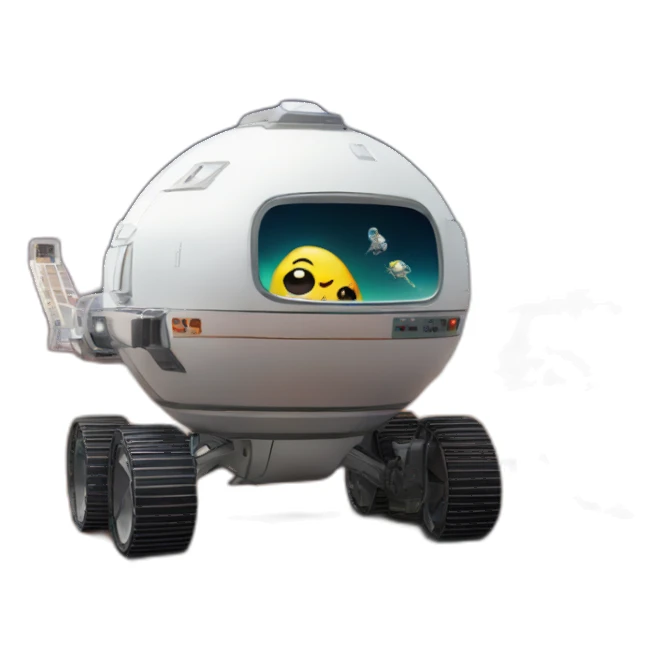 A space exploration vehicle on an alien planet sticker