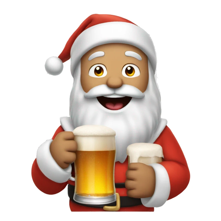 Santa Claus cheering a beer  sticker