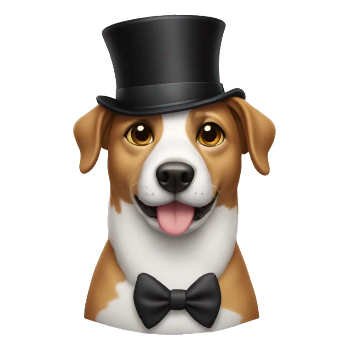 Dog with a top hat  sticker