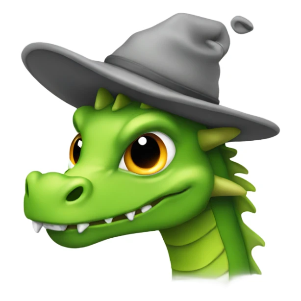 Dragon with gray hat sticker