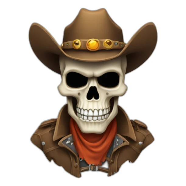 Cowboy Skull Halloween sticker
