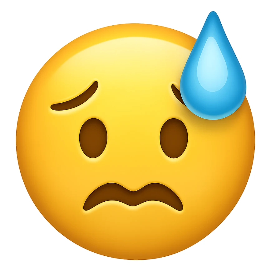 face with cold sweat emoji sticker