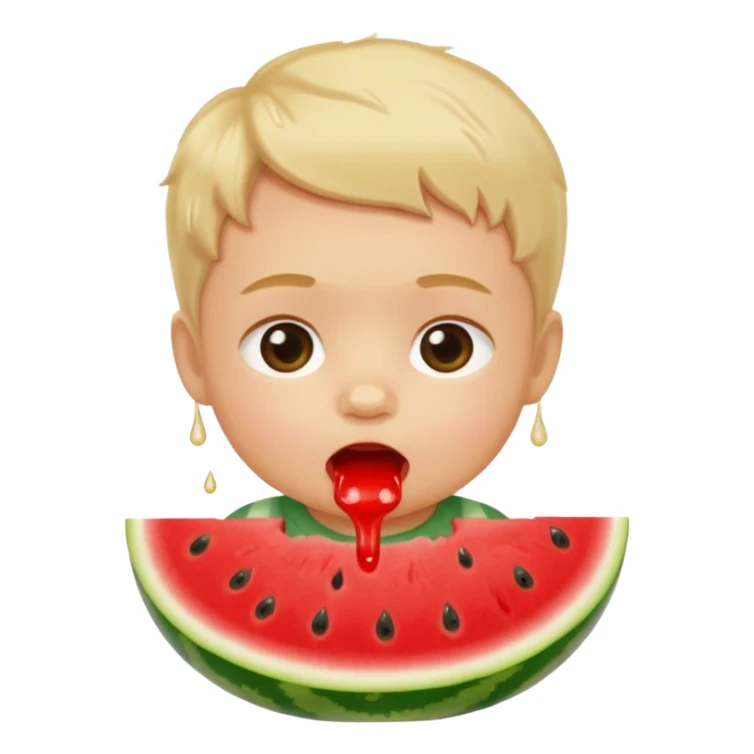 Baby eating watermelon sticker