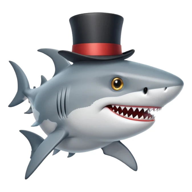 Shark with a top hat  sticker