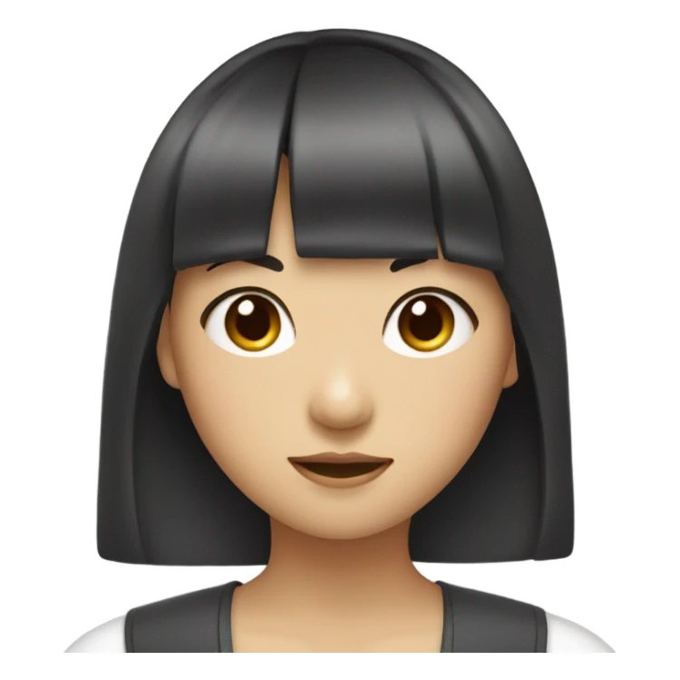 asian girl with bangs sticker