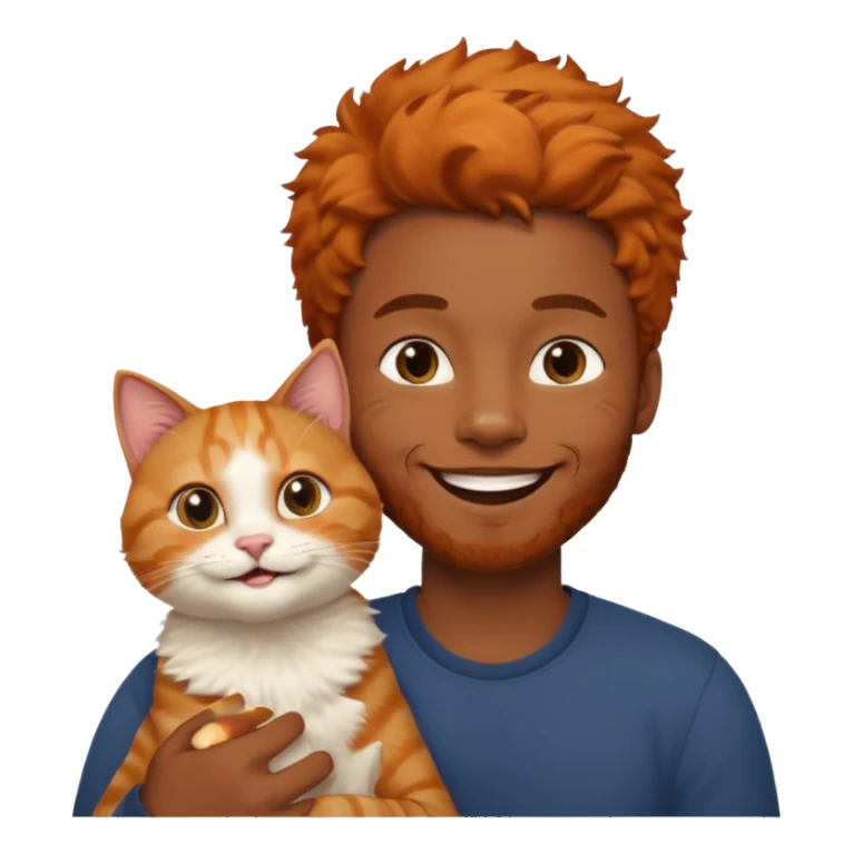 black guy with orange cat sticker