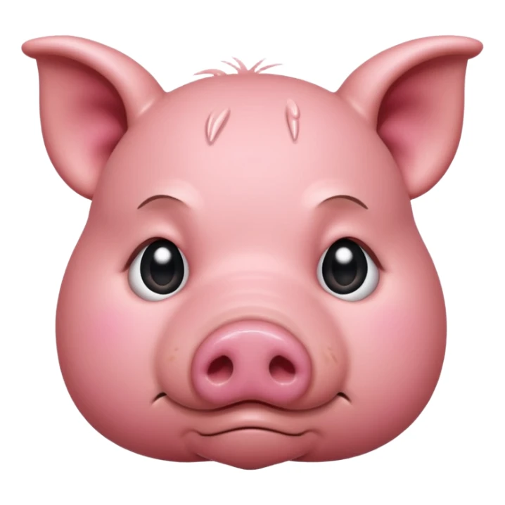 realistic sad pig sticker