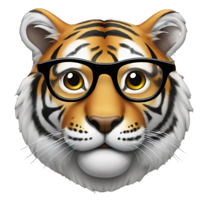tiger with wearing rounded specs  sticker