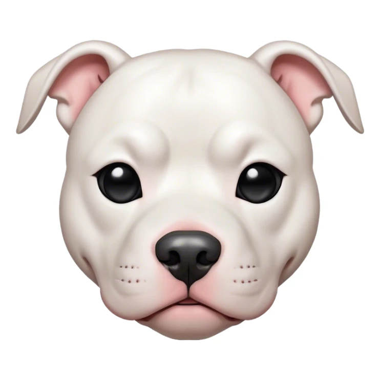 White pitbull with black eye sticker