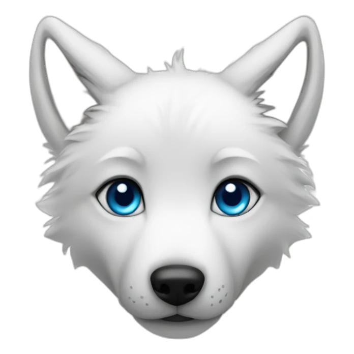 white wolf cub with blue eyes sticker