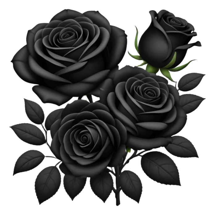Black bouquet of roses sticker