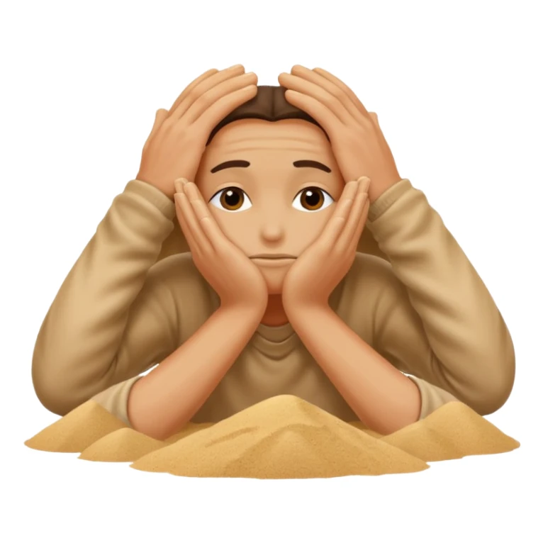 Sand with hands on face sticker