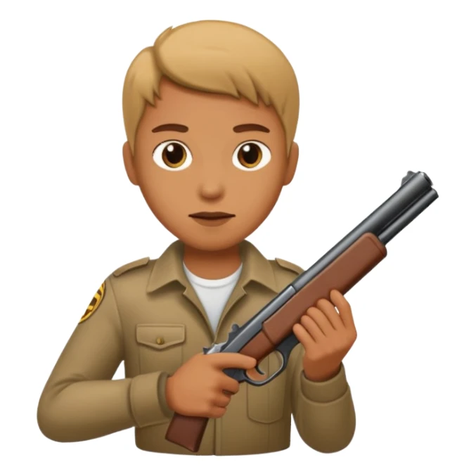 Person holding a gun sticker