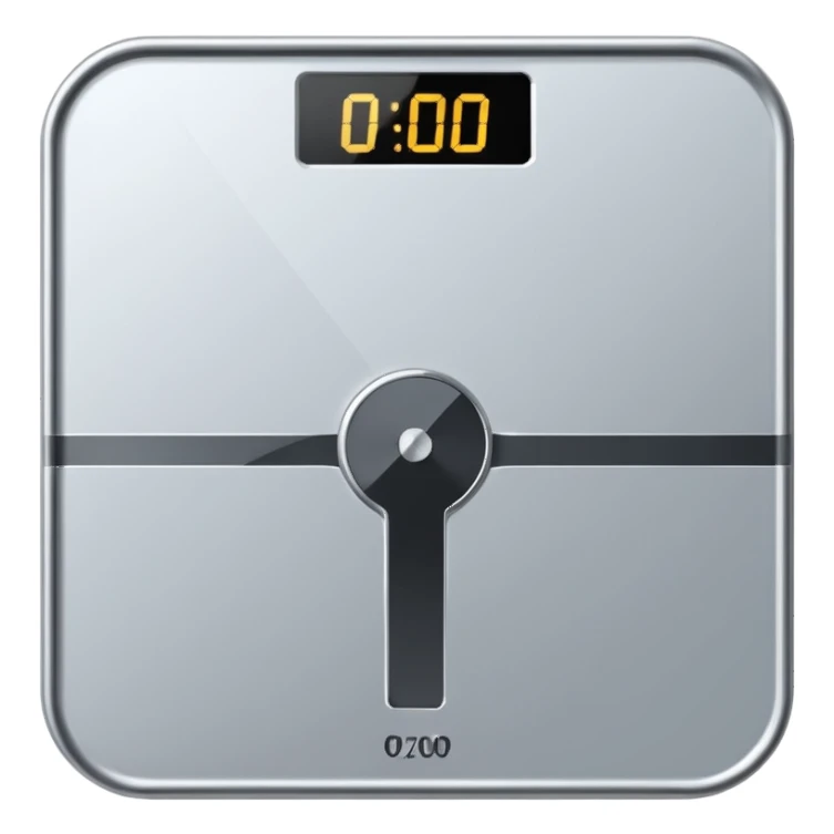Digital weight scale with 0:00 on it sticker