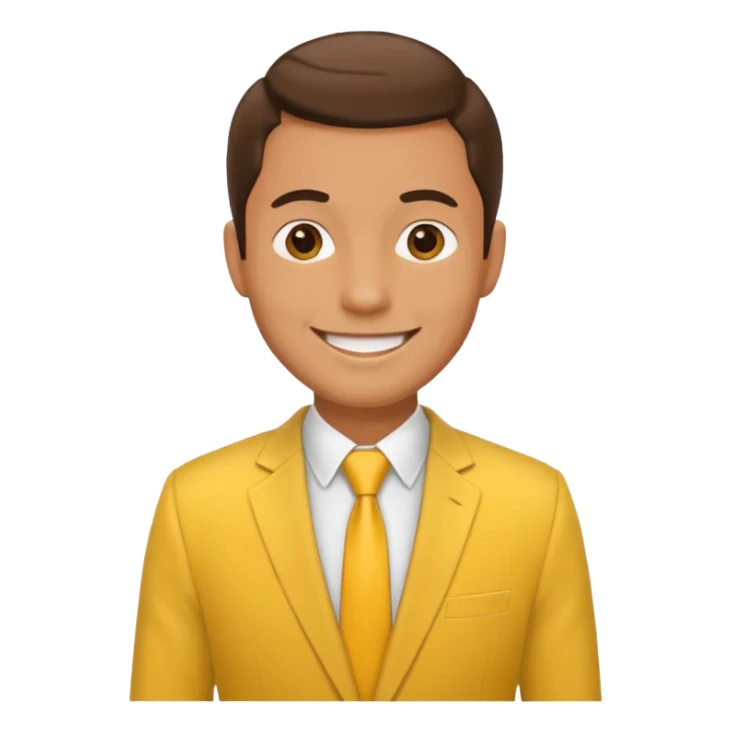 man wearing yellow suit  sticker