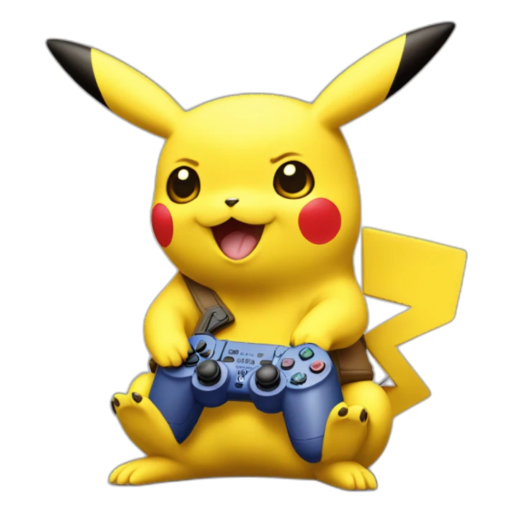 Pikachu qui joue à la PlayStation sticker