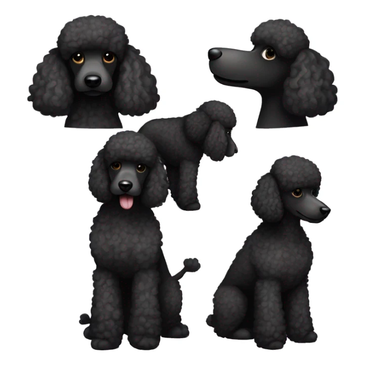 Black toy poodles sticker