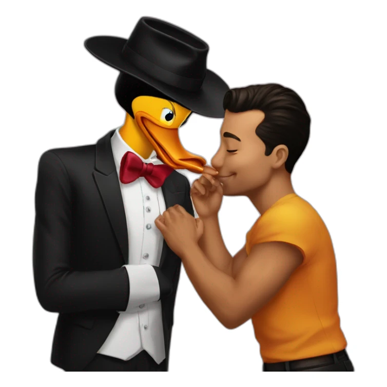 daffy duck kiss elon sticker