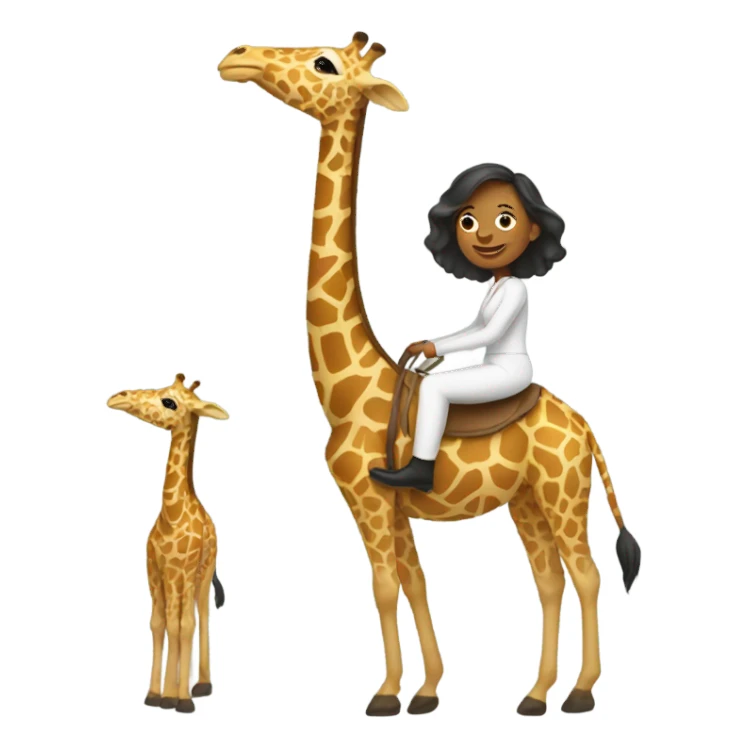 Women riding giraffe sticker