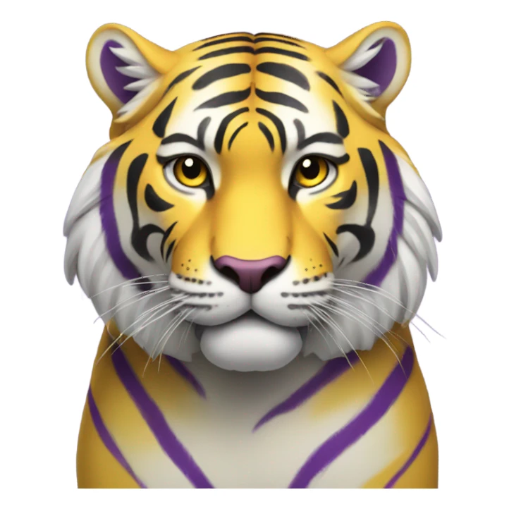Yellow and purple tiger  sticker