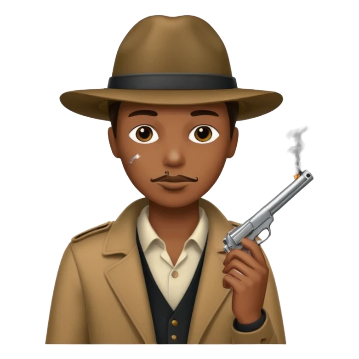 Smoking blunt, holding gun sticker