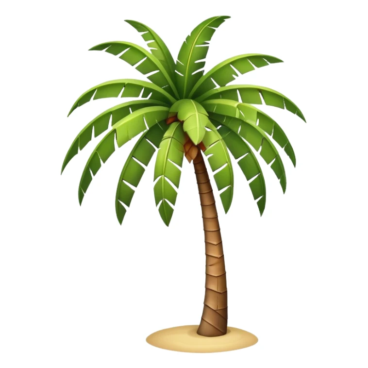 generate realistic detailed palm tree in 3d style sticker