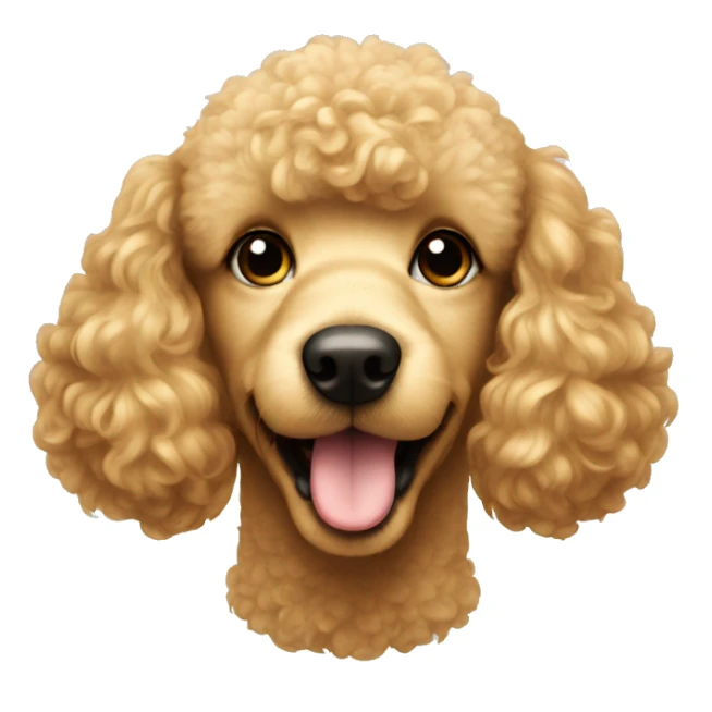 golden poodle face sticker