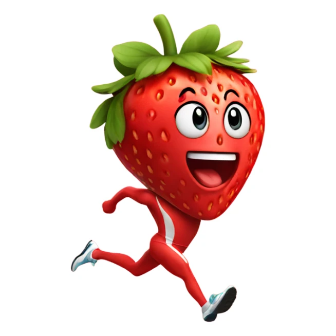fit strawberry sprinting fast sticker