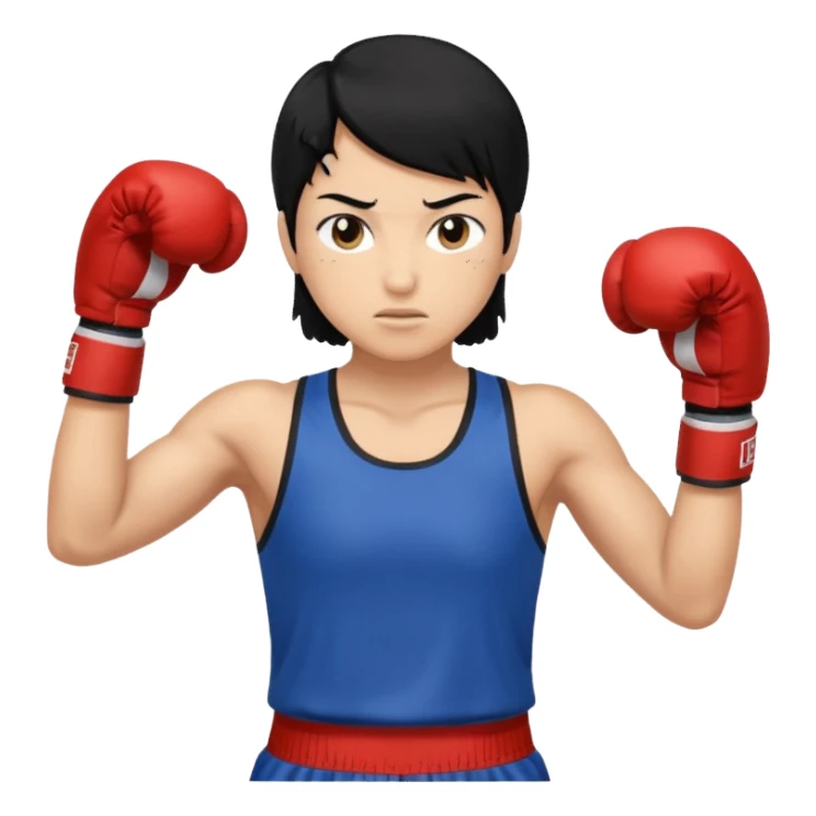    و موی مشکییه آدمی که بکس میکنه با لباس  sticker