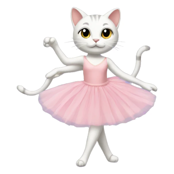 cat wearing a ballet dress  sticker