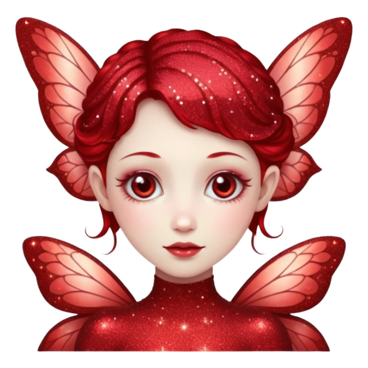red glitter fairy sticker