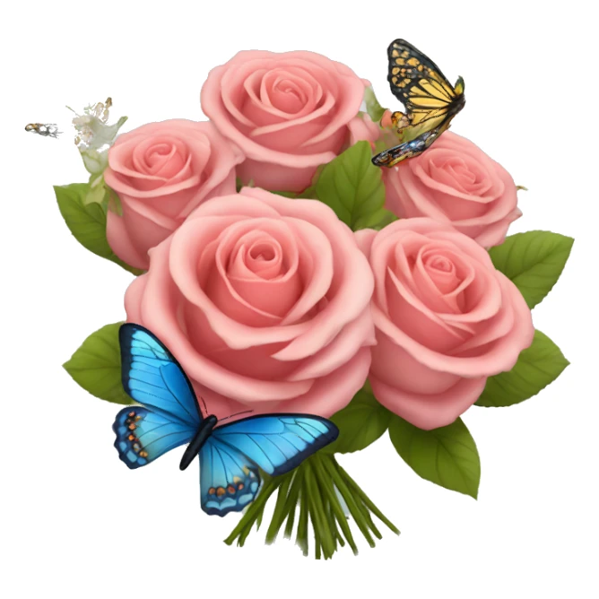 Roses bouquet with butterflies sticker