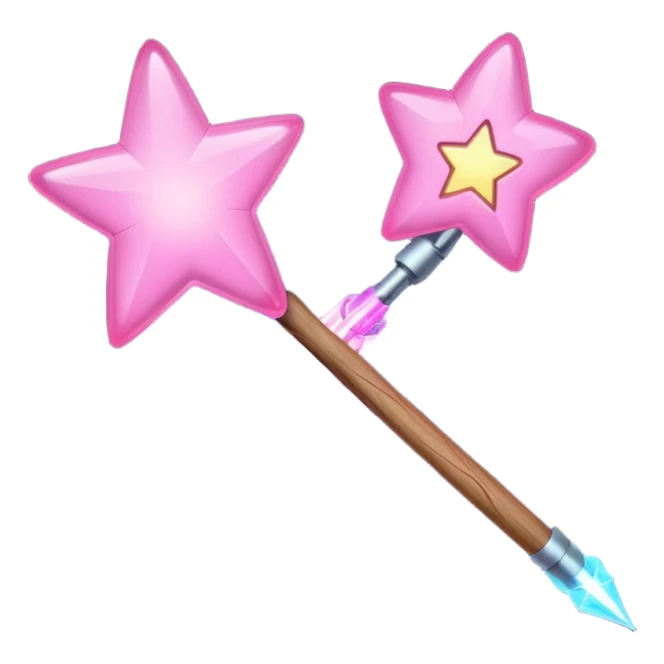 wand with pink heart shooting star effect sticker