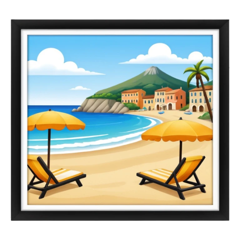 italian summer beach scene  sticker
