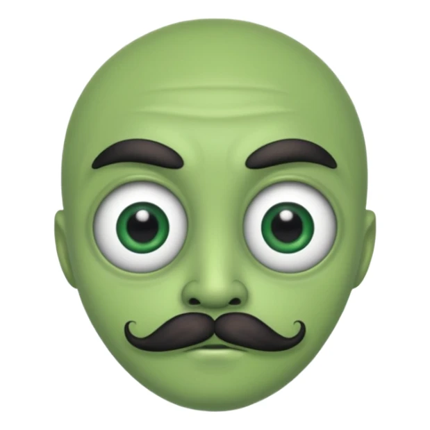 alien with mustache sticker