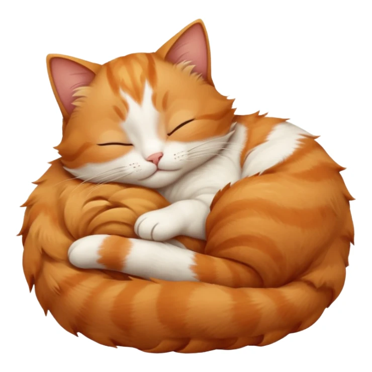 ginger and white small cat sleeping in funny position sticker