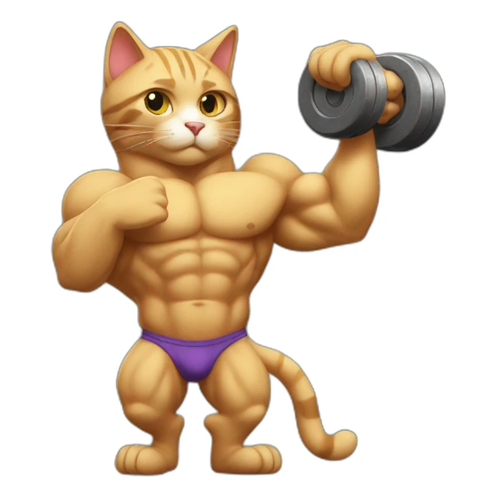 Bodybuilder cat CrossFit  sticker