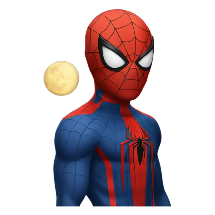 Spiderman and the moon sticker