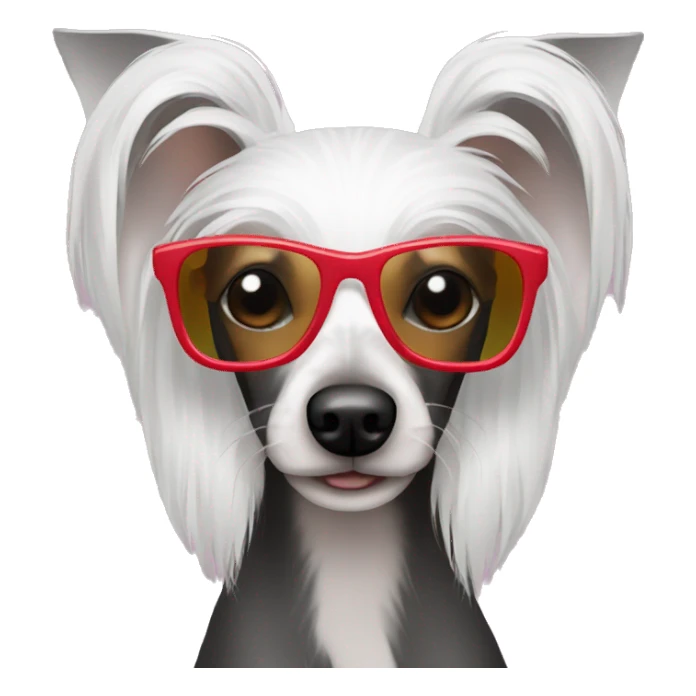 Chinese crested dog with sunglasses  sticker
