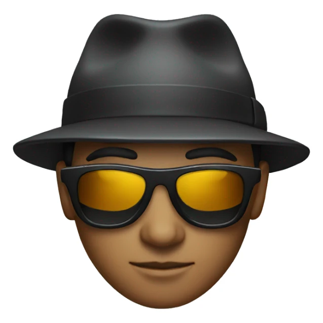 secret agent with sunglasses and hat sticker