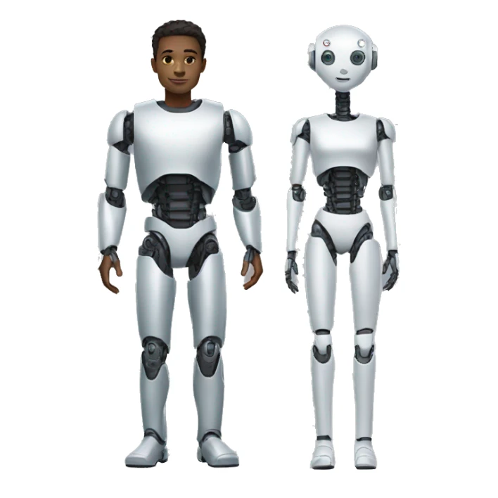 human and robot  sticker